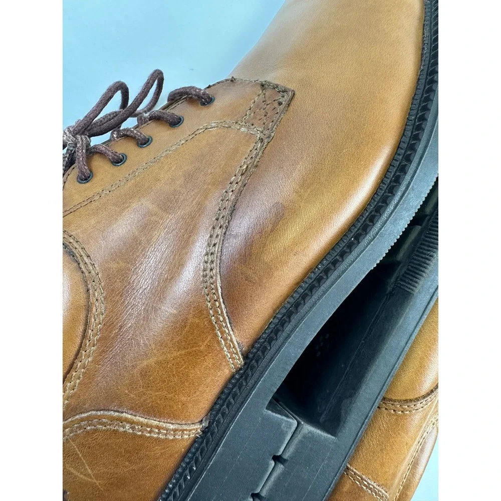 Frye Matthew Oxford Tan Leather Plain Toe Dress Shoes Lace Up Casual Mens 11 M
